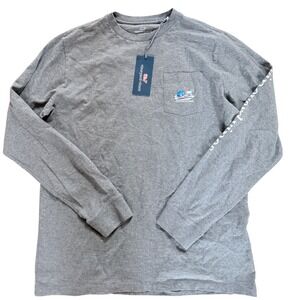 NWT Vineyard Vines Kids Downhill Ski Whale Graphic XL 18 Gray Cotton